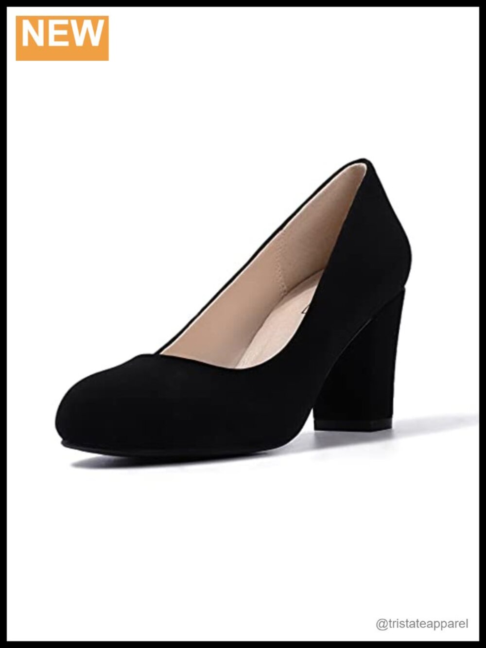 Women's Low Chunky Block Heel Closed Round Toe Pumps Dress Shoes